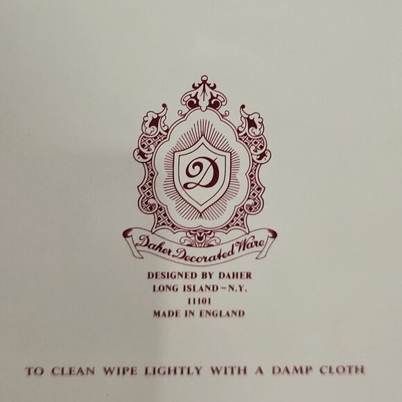 Vintage Daher Round Metal Serving Tray Floral Fruit Design - Picture 5 of 10